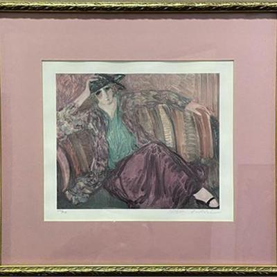 Lot 109  
Barbara Wood, "Pensive Woman" Lithograph Numbered 252/975