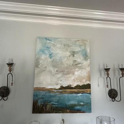 Cami Hutchinson Original Painting. Pair Sconces