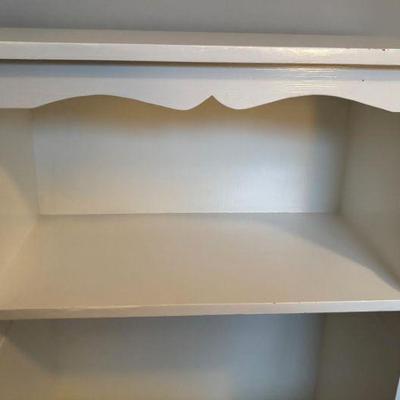 White Painted Shelf | Small white painted wood bookshelf.

