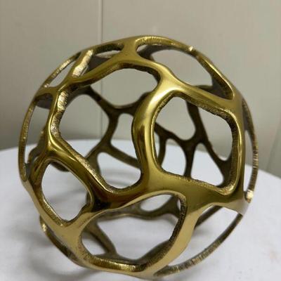 Gold Orb Decor | Gold orb decorative accessory. - w. 7 in

