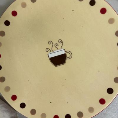(4pc) "Hot Chocolate" Motif Plates | TAG cookie plates with "Hot Chocolate" motif. - dia. 7 in

