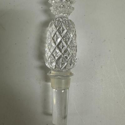 Waterford Stopper | Waterford "Hospitality Collection" crystal pineapple bottle stopper. - h. 5 in

