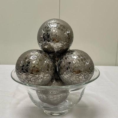(5pc) Decorative Metal Balls - 1 of 2 | Decorative metal balls; bowl not included. - dia. 4 in

