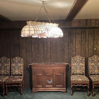 Upholstered chairs (4) and cabinet- $200
