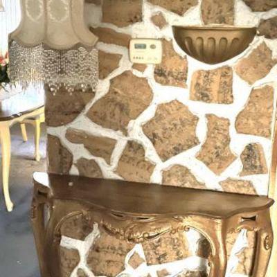 Gold Stand Table- $25
Hanging Lamp- $25