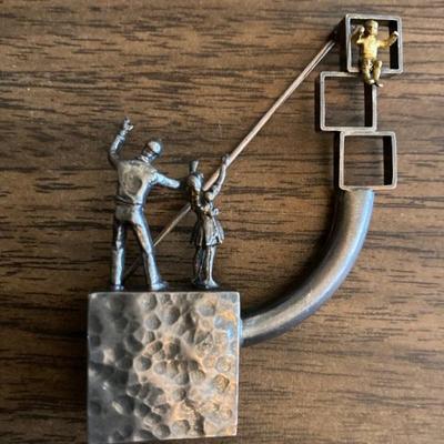 Mary Ann Spavins Owen sterling & 14k brooch