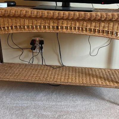 Wicker sofa table; part of set