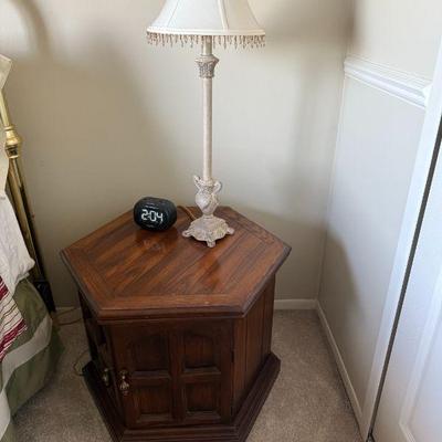 Antique hexagon wood table