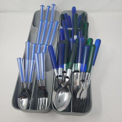 85 blue greenhandleflatware