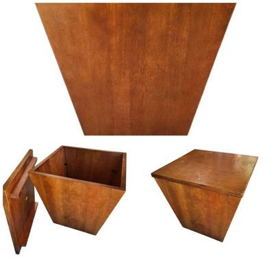 183 twomidcenturywoodwalnutstoragecubesidetables
