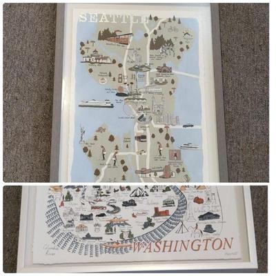 172 framedcityofseattle washingtonstateillustratedmapsbymarmont