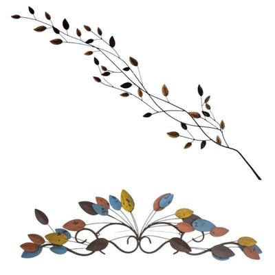 68 twometalleafsculptureswalldecor