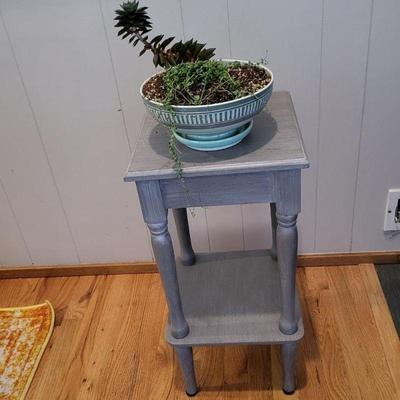 154 accenttable ceramicplanterincludingliveplant