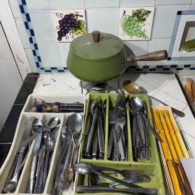 Antigua by national flatware fondue pot & random flatware