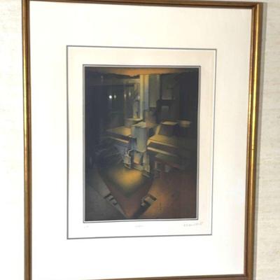 Andre bongibault abstract aquatint etching print