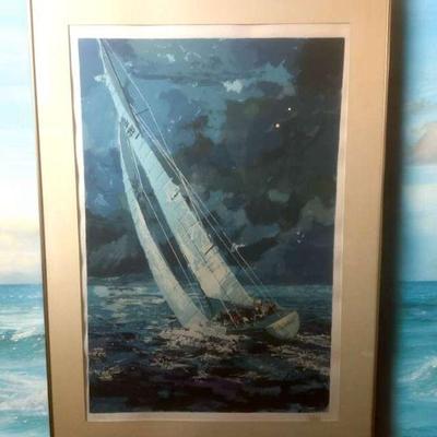 Signed wayland moore lmtd ed serigraph, america’s champion ii