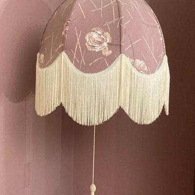 Fabric shade pendant light with fringe