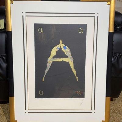 Erte letter a" alphabet series color serigraph
