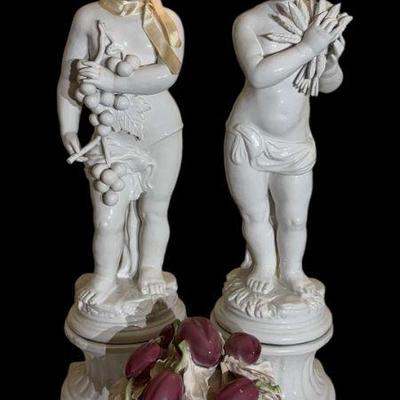 Italian porcelain putti figures
