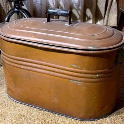 Antique copper boiler