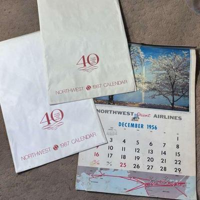 Northwest airlines calendars 1987 and 1957