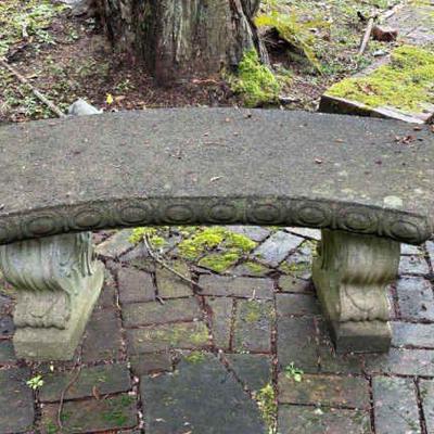 Concrete garden bench