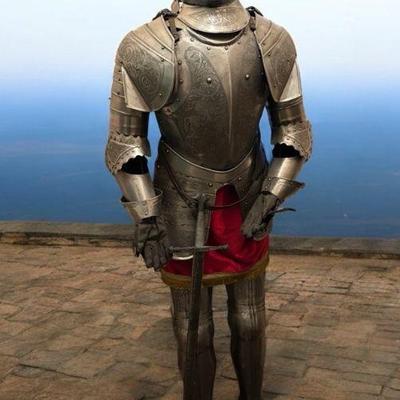 Replica of a medieval holy roman empire suit of armor