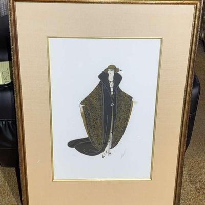 Erte golden cloak" lithograph