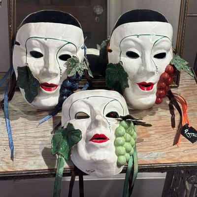 Artist signed hand painted masks