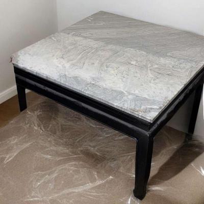 Chinoiserie coffee table with slab marble top