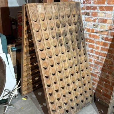 Rustic champagne riddling rack