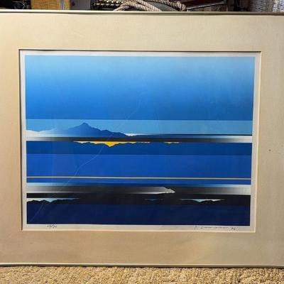 1976 tetsuro sawada signed abstract landscape silkscreen 2