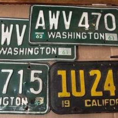 License plates 1951 ca 1961 wa