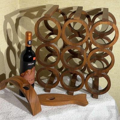 Kustom kraft 9 bottle wood wine rack
