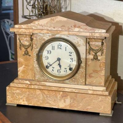 Seth thomas faux stone mantle clock