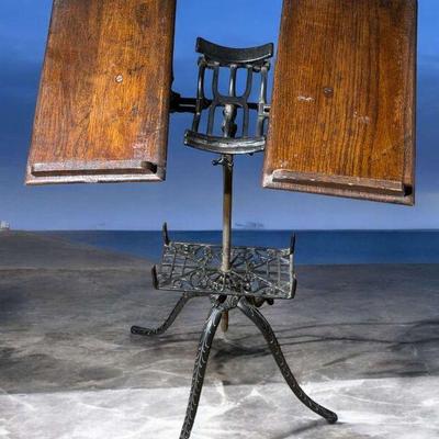 Antique victorian cast iron dictionary music book stand