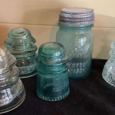 Hemingray insulators and 3 ball jar