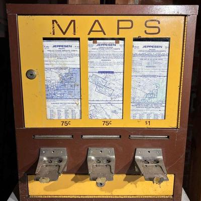Map vending machine with jeppesen flight maps