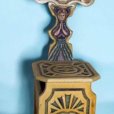 Carved painted accent chair