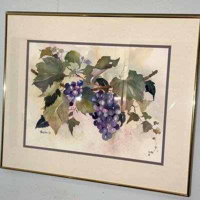 1993 watercolor of wine grapes