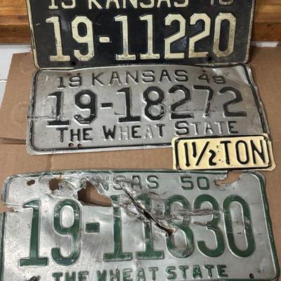 Kansas 1948 1950 & 1:2 ton plate