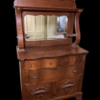 Carved oak victorian ornate buffet