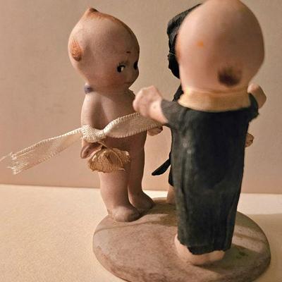 Vintage bisque Kewpie wedding scene.