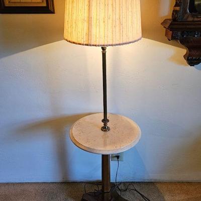 Vintage marble slab floor lamp.