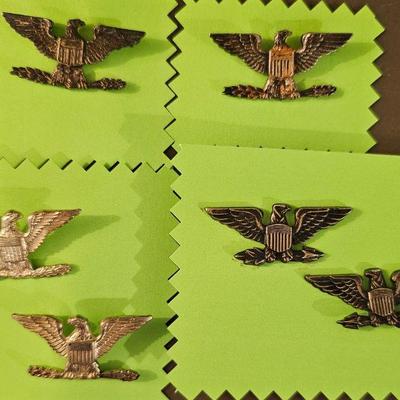 WWII U.S. Colonel Rank Insignia Eagles in sterling silver.