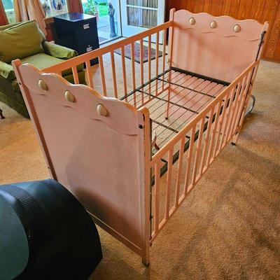 Vintage crib, ready to repurpose.
