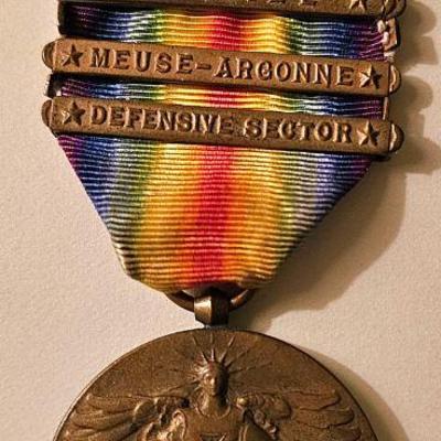 U.S. WWI Victory Medal with Ribbon & Four Clasps.