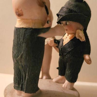 Vintage bisque Kewpie wedding scene.