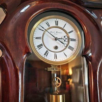 Gorgeous Antique Josef Pircher regulator wall clock.