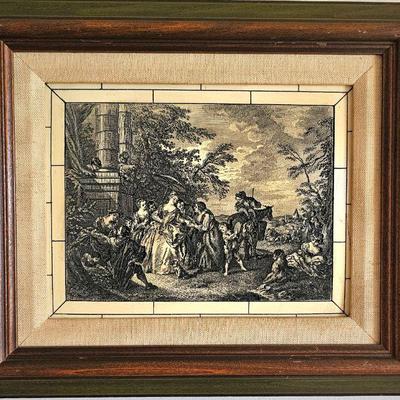 Neoclassical framed etching.